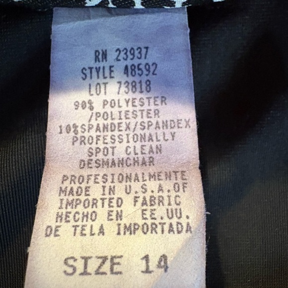 J.R. Nites by Caliendo Velvet Rhinestone Sheer Top Size 14 - Picture 4 of 6